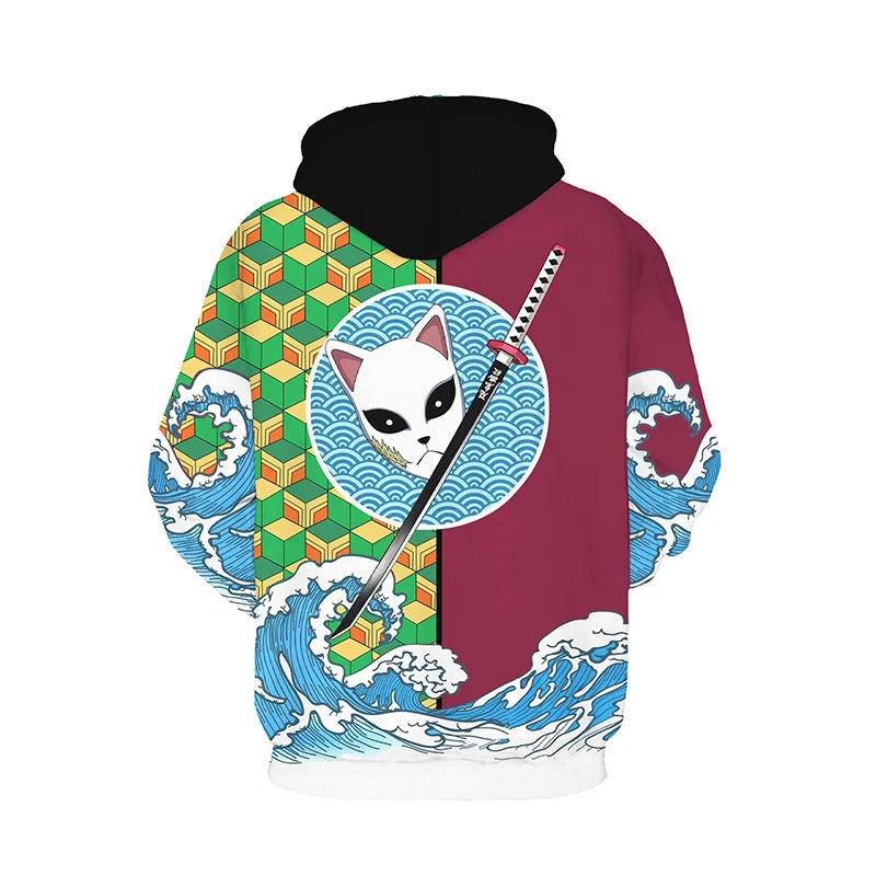 Anime Demon Slayer 3D Hoodie Sweatshirts Agatsuma Zenitsu Tomioka Giyuu
