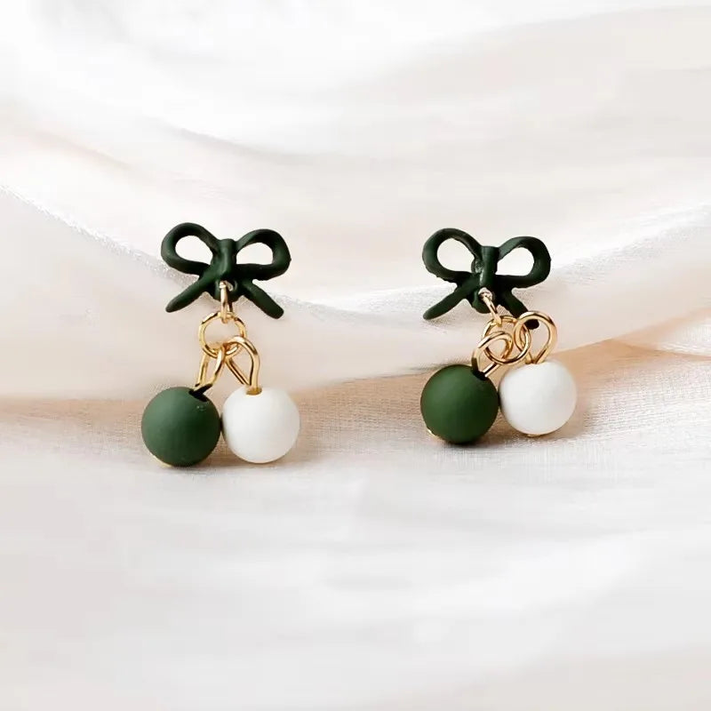 Green Color Crystal Dangle Earrings for Women