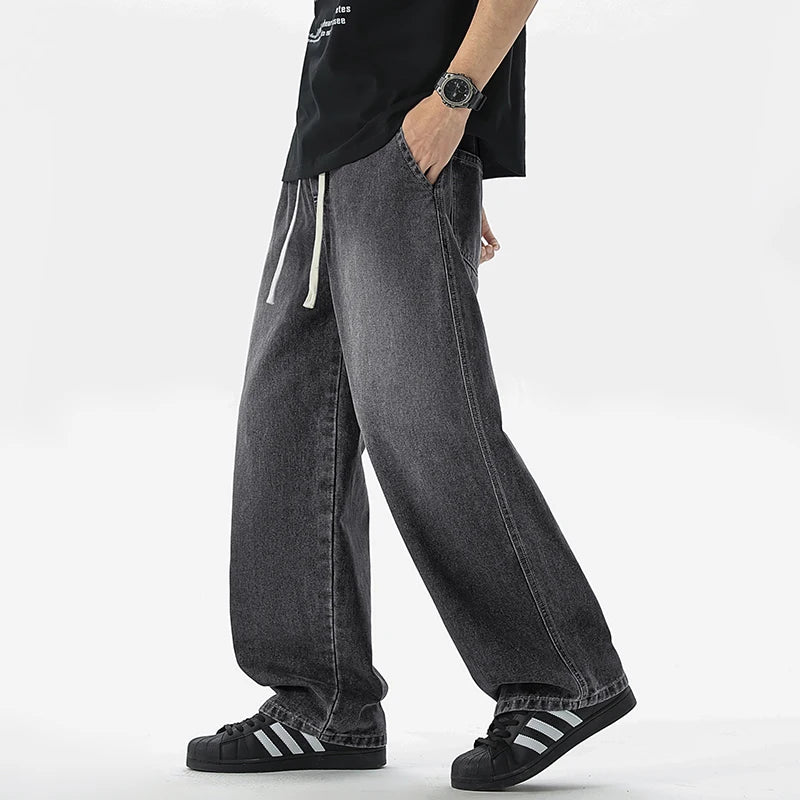 Men's Jeans American Loose Wide-leg Loose Straight Casual Trousers Street Hip-hop Baggy Jeans Black Grey  Blue Streetwear Men