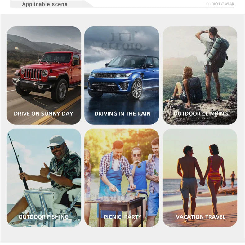 CLLOIO Aluminum Photochromic Sunglasses Men Polarized Day Night Driving Chameleon Glasses Anti-Glare Change Color Sun Glasses UV