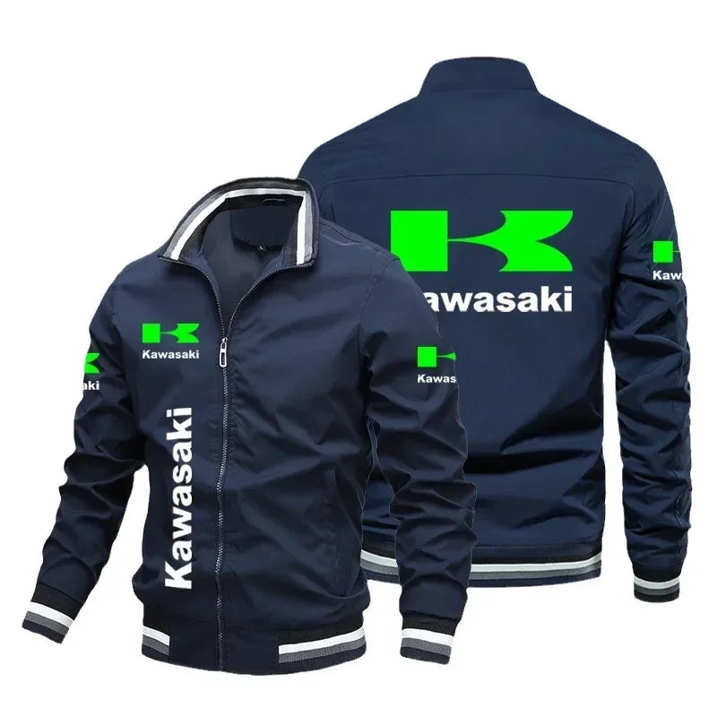 Kawasaki Herrenjacke, Fahrrad-Rennfahrerjacke, Outdoor-Sport-Motorradjacke, locker, lässig, Oversize, Herren-Kawasaki-Bekleidung