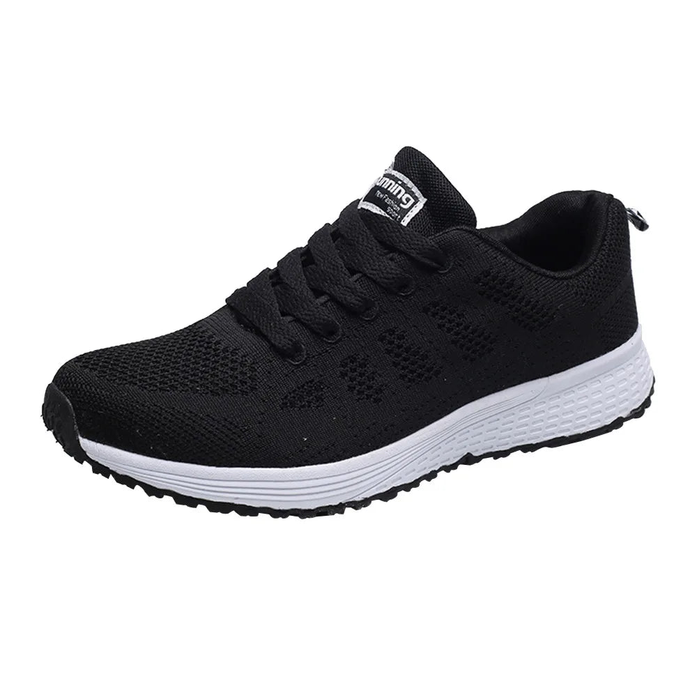 Baskets d'été 2023 pour femme, chaussures de sport noires de marche et de jogging, baskets de course à coussin d'air pour femme