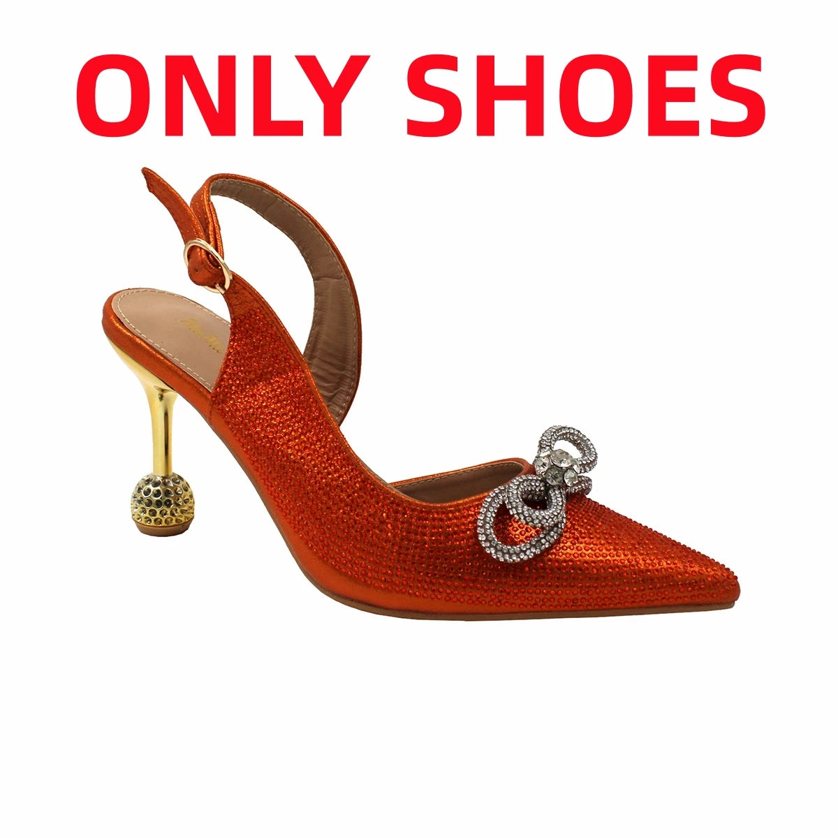 Wine Color Crystal Decoration Style Round Heels Friends Party Sandals and Bags