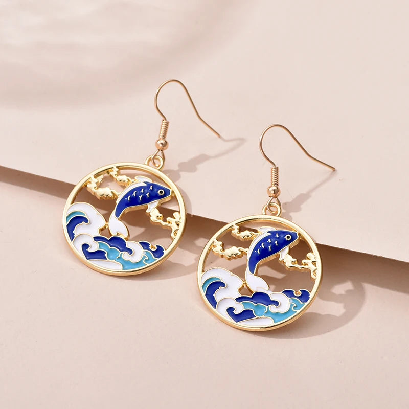 Fashion Cute Enameled Animal Dangle Drop Earrings