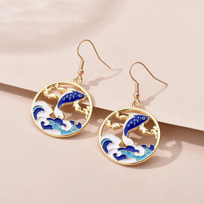 Fashion Cute Enameled Animal Dangle Drop Earrings