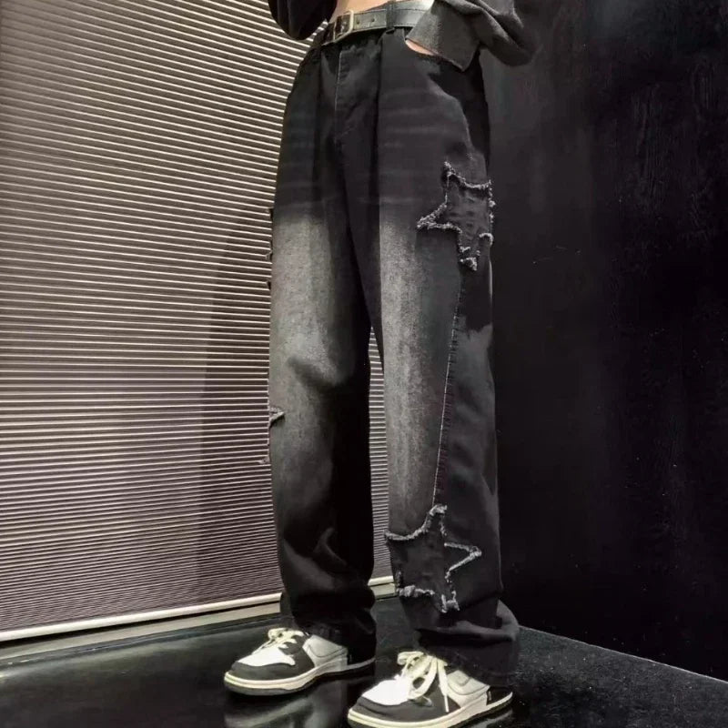 Men's Star Embroidered Fashion Jeans