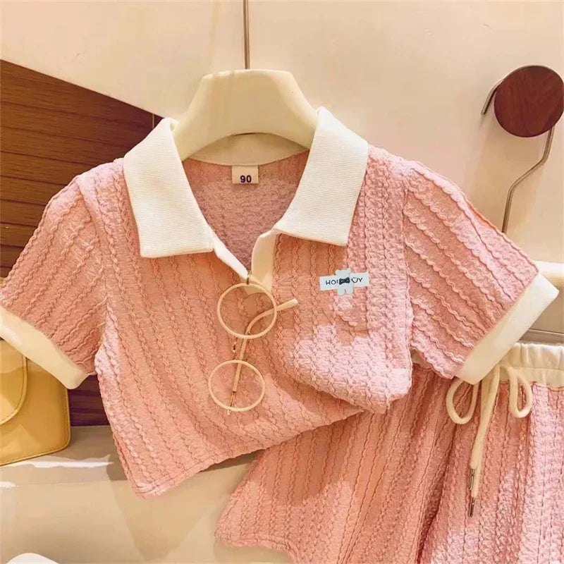 Girls Clothes Short Sleeve Top+Shorts