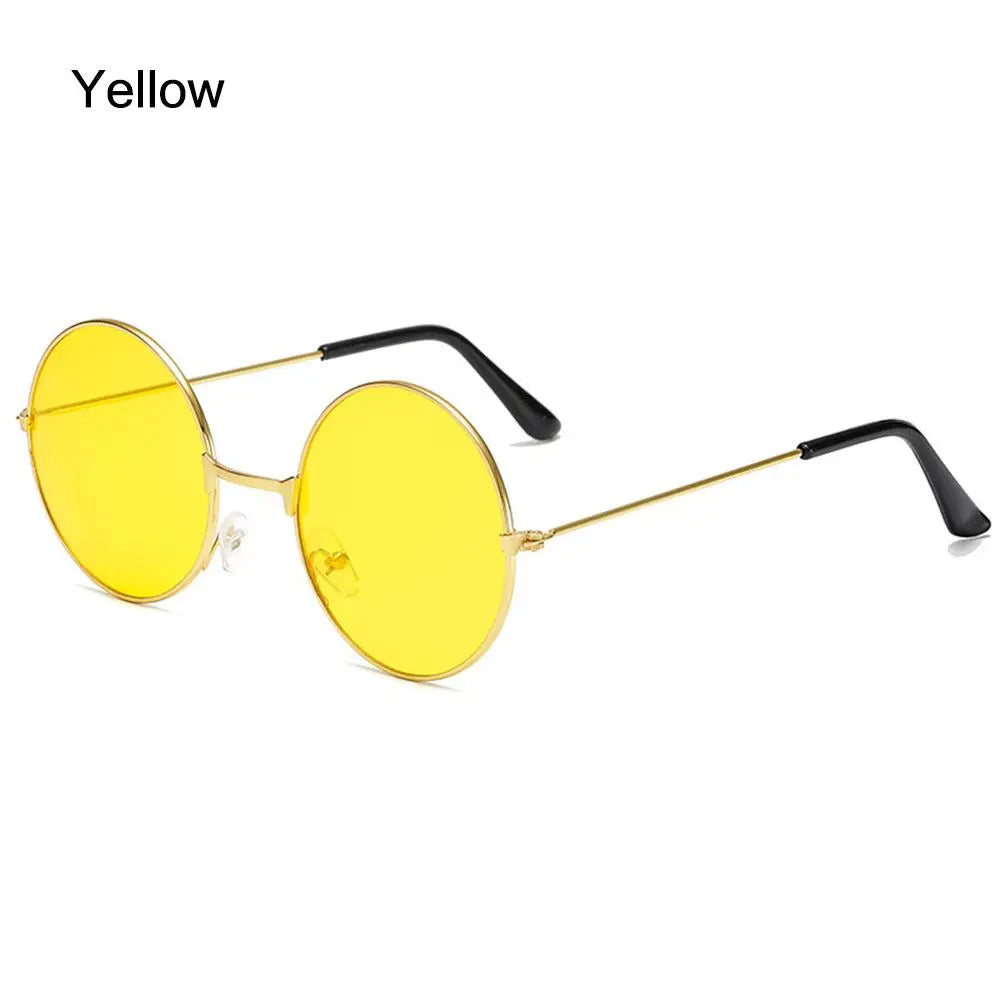 Fashion Vintage Round Sunglasses Women UV400 Sun Glasses Colorful Round-frame Glasses Female Male Metal Mirror Oculos De Sol
