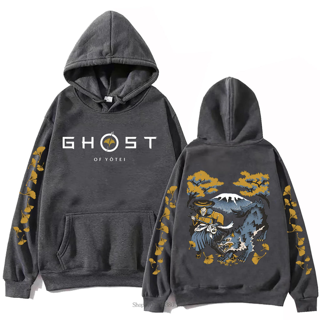 New Ghost Graphic Hoodie Autumn Winter Men Women Harajuku Casual Fashion Arcane Vintage Y2K Fleece Long Sleeve Tops Pullover