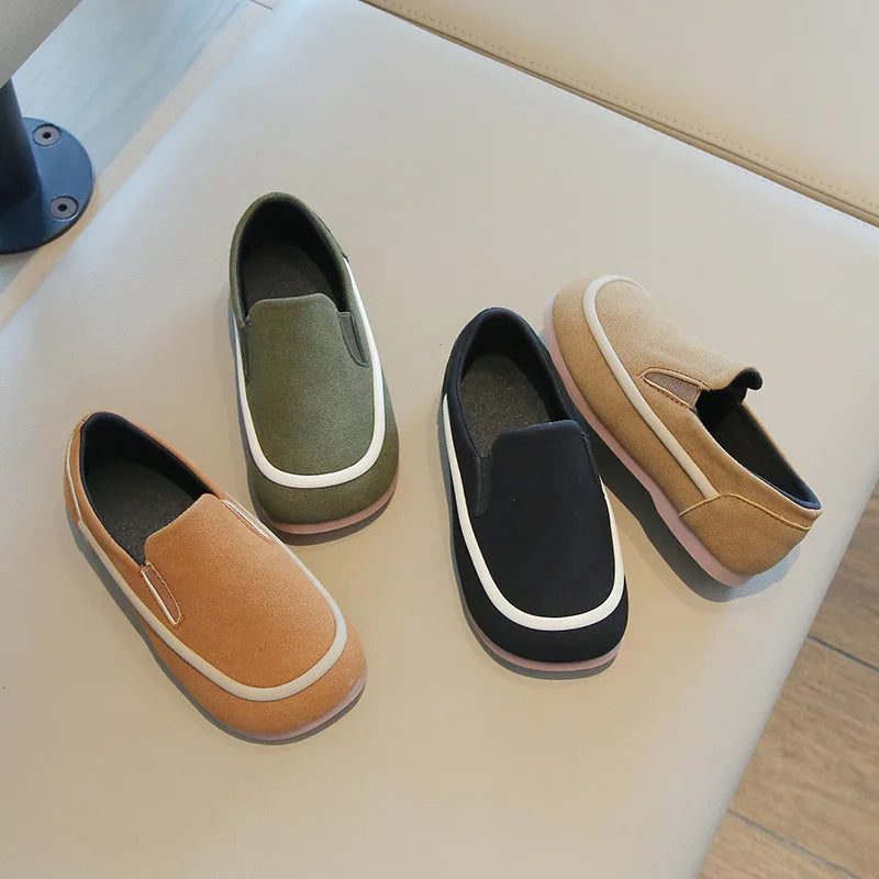 Boys Moccasins Toddlers Kids Loafers Slip-on Fashion New Spring Autumn Flock Fabric Children Casual Shoes Flats Anti-skid Soft