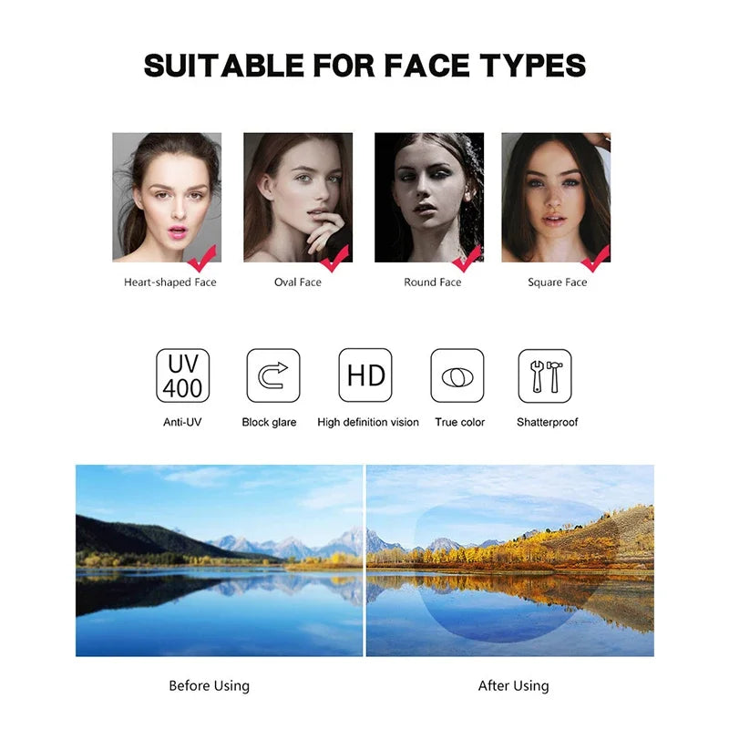 Fashion Sunglasses Luxury Designer Colored Lenses Sun Shade Glasses for Women Vintage UV400 Brand Sun Glasses