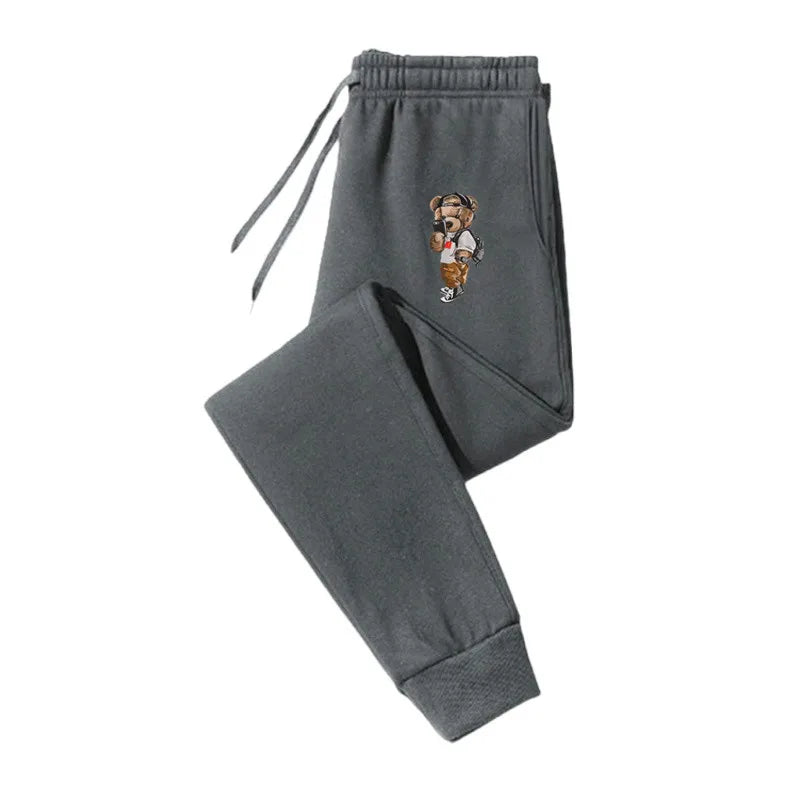 Drawstring Polyester Fiber Embroidery Casual Trousers