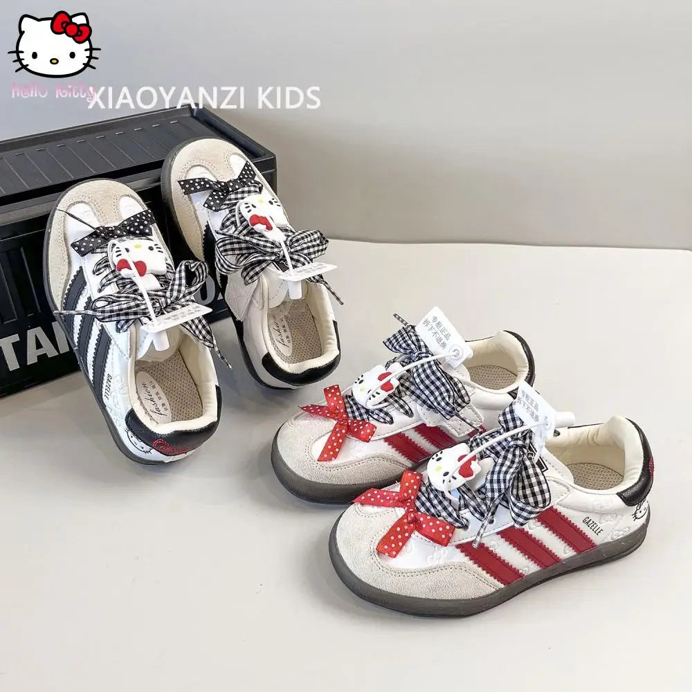 Sanrio Hello Kitty Spring Children's Casual Shoes Girls Sports Shoes Fashion Sports Children's Board Shoes Non-Slip Soft Soled