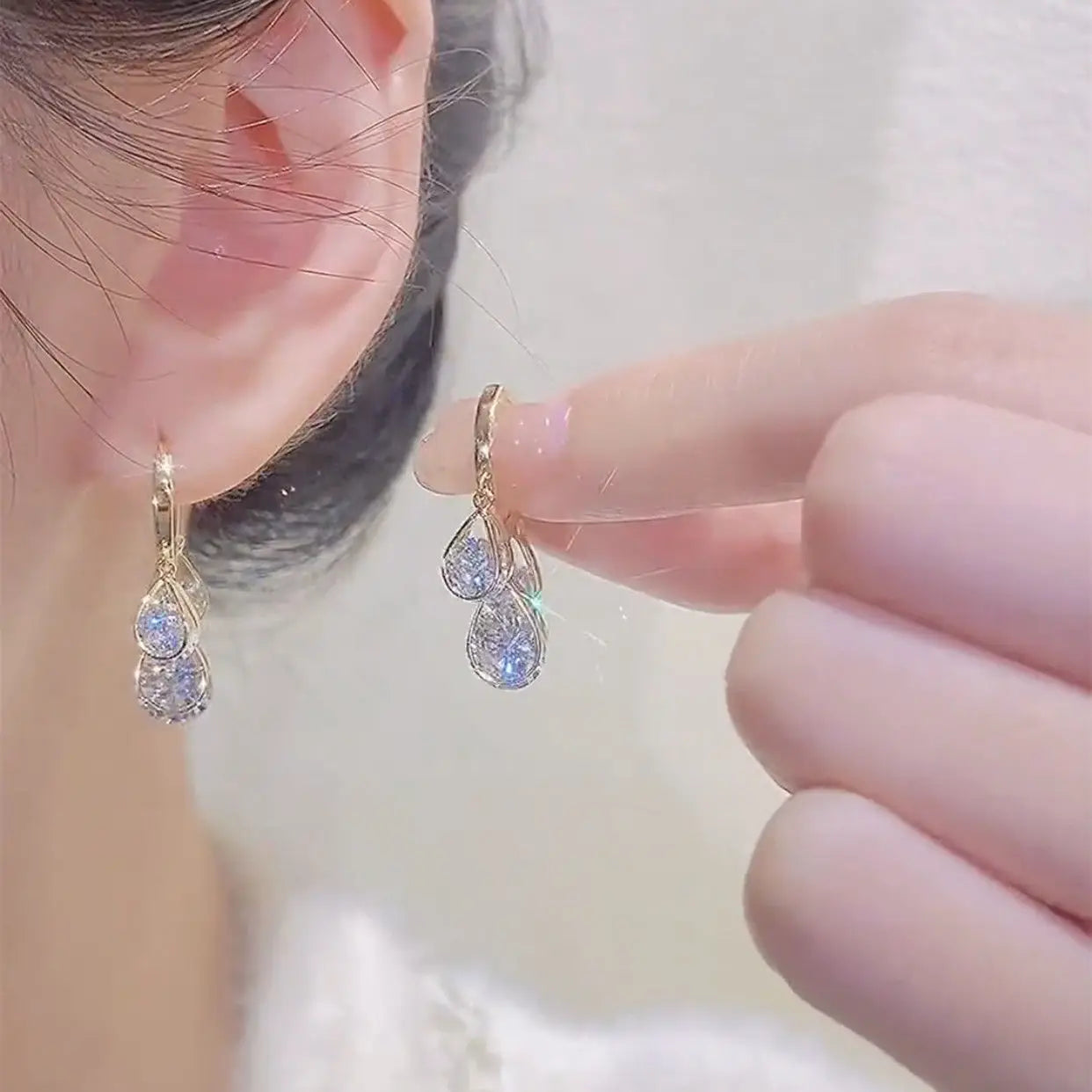 Luxury Zircon Water Drop Earrings for Women