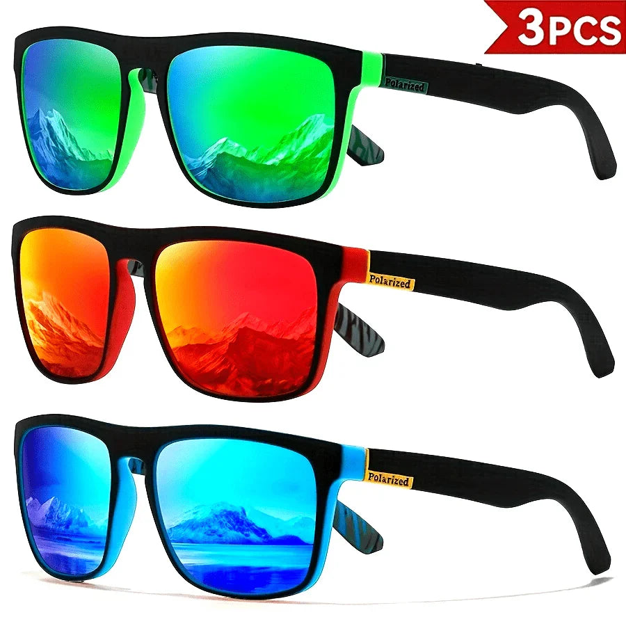 1-4 Paires de Lunettes de Soleil de Sport Polarisées Carrées Classiques pour Homme Monture Légère en PC Anti-UV400 pour Conduite Pêche Cyclisme Unisexe Durabilité
