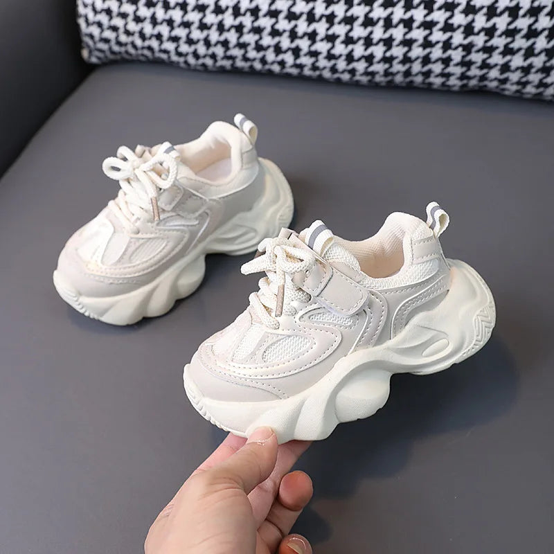 2025 Spring Autumn Children Casual Shoes Kids Sneakers Soft Breathable Mesh Boys Girls Running Sport Shoes Beige, Black, Pink
