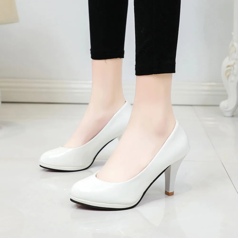 High Heels Women's Solid Color Wedding Shoes Thick High Heels Fashionable Simple Elegant Party Shoes Size 34-42