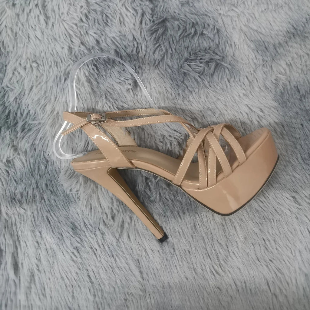 Women Sandals Super Sexy Platform High Heels Ankle Strap Sandals