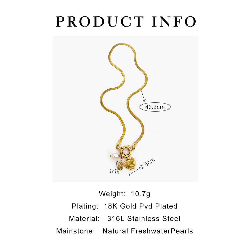 Minimalist Starfish Stripe Conch Scallop Shaped Pendant Necklace for Women