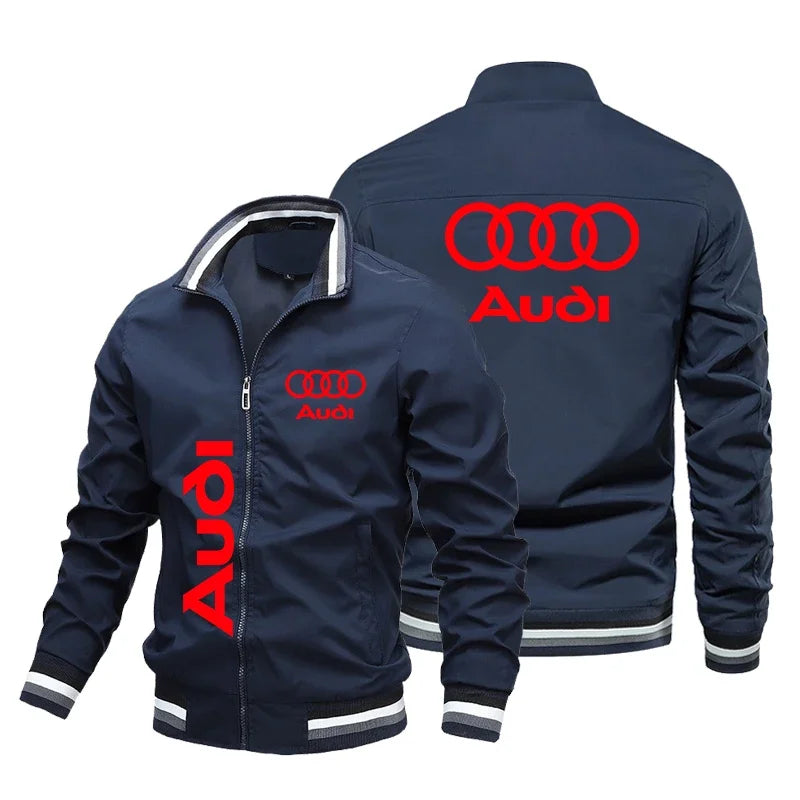 2025 New Trendy Men's Jacket Audi Car Logo Motorcycle Jacket Custom Car Logo Racing Clothe Men Audi Clothing Biker Racing Jacket