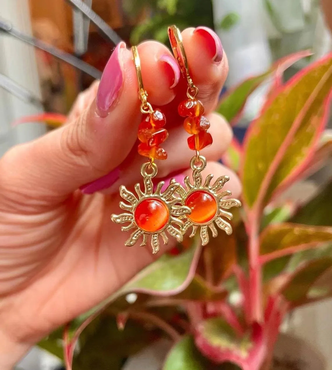 Vintage Sun Earrings Women Fashion