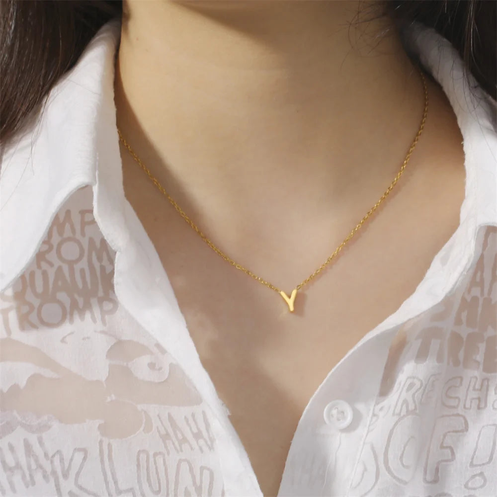 Initial A-Z Letter Necklaces for Women