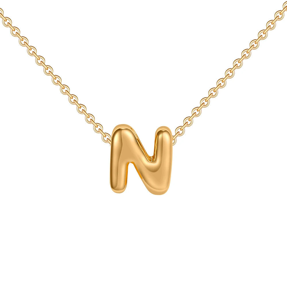 Dainty Mini Bubble Letter Necklace for Women