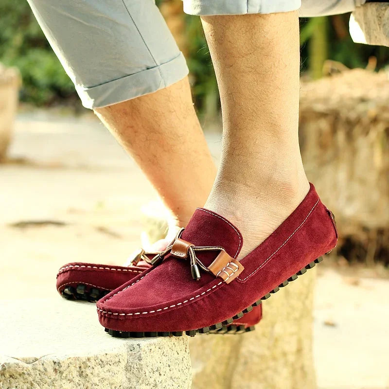 Men Suede Leather Loafers Casual Business Shoes Non-Slip Driving Flats