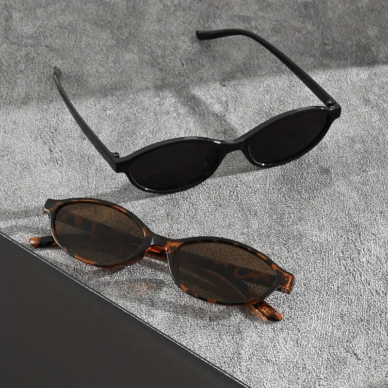 1 Paire de Lunettes Tendance Homme et Femme à Monture Ovale Classique Style Années 2000, Parfaites pour la Photographie et les Tenues Décontractées
