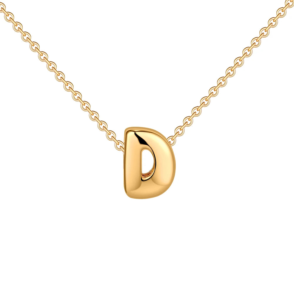 Dainty Mini Bubble Letter Necklace for Women