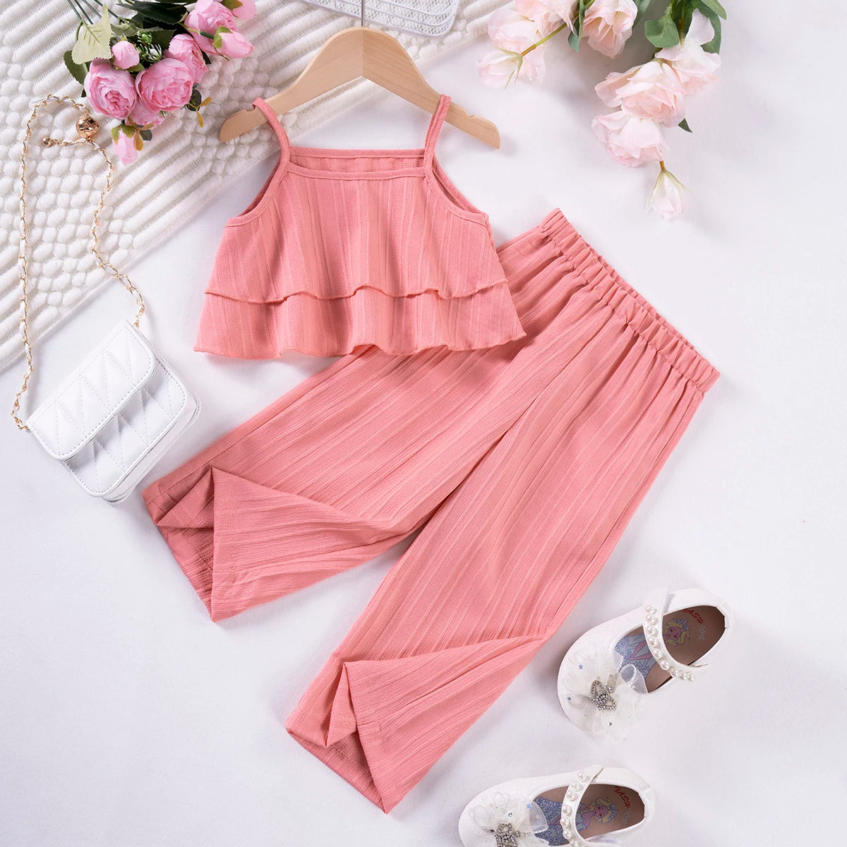 Girls Solid Color Suspenders
