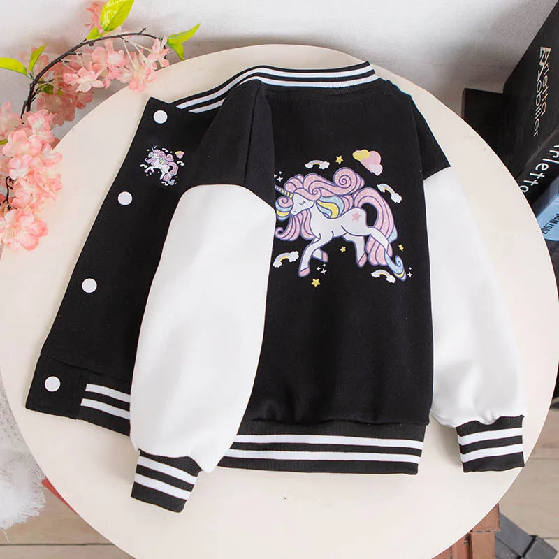 Girls Cartoon Unicorn Jackets