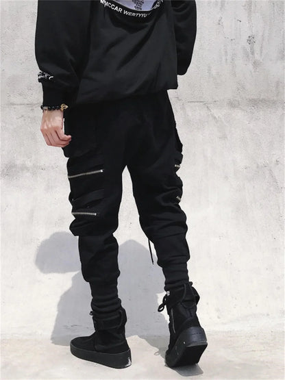 Harajuku Emo Black Cargo Pants Punk Pants Grunge Joggers Men Jeans