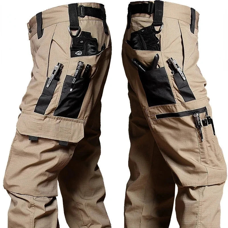 Man Multi-pocket Straight Cargo Trousers