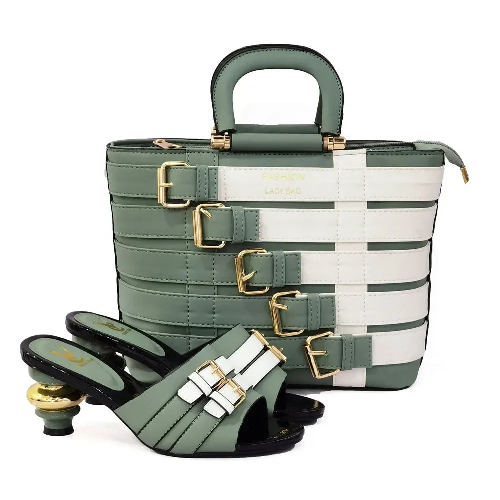 Women Plus Size Shoes and Bag Set for Party Wedding