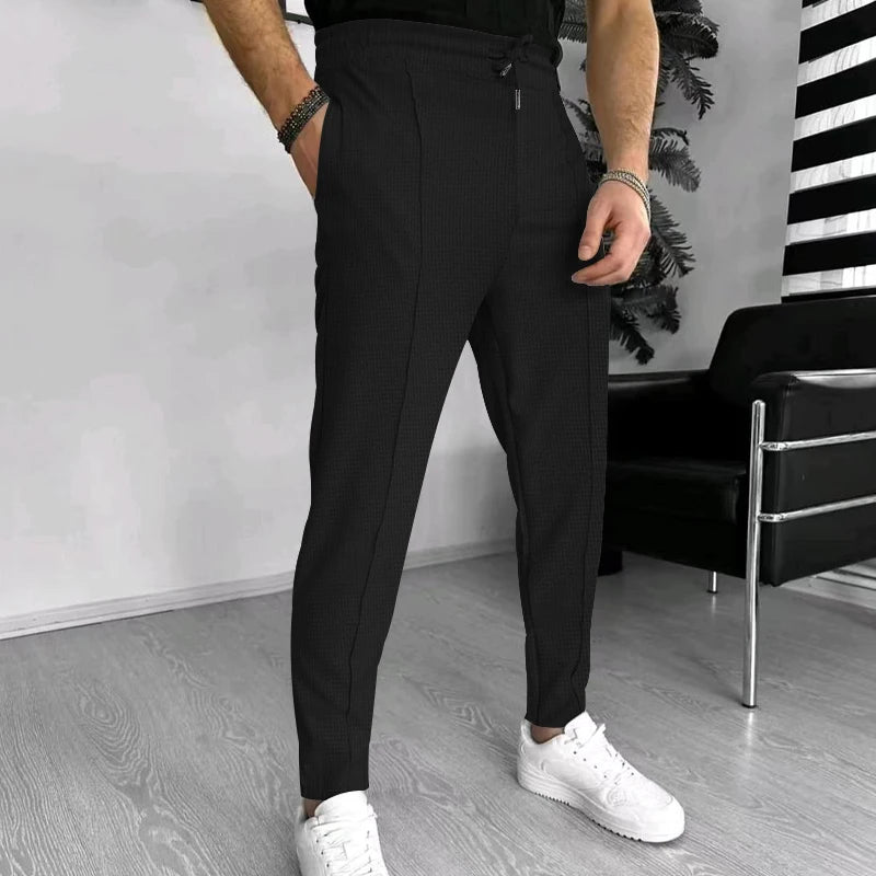 Summer Commuting Versatility, Antiwrinkle, Easy To Manage, Moisturewicking,Men's Stretch Slim Pants, CasualPants
