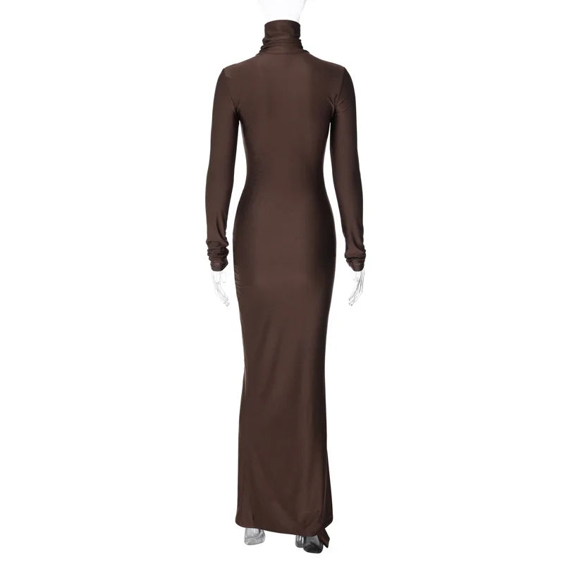 Long Sleeve Undefined Elegant Ruched Bandage Women's Dresses