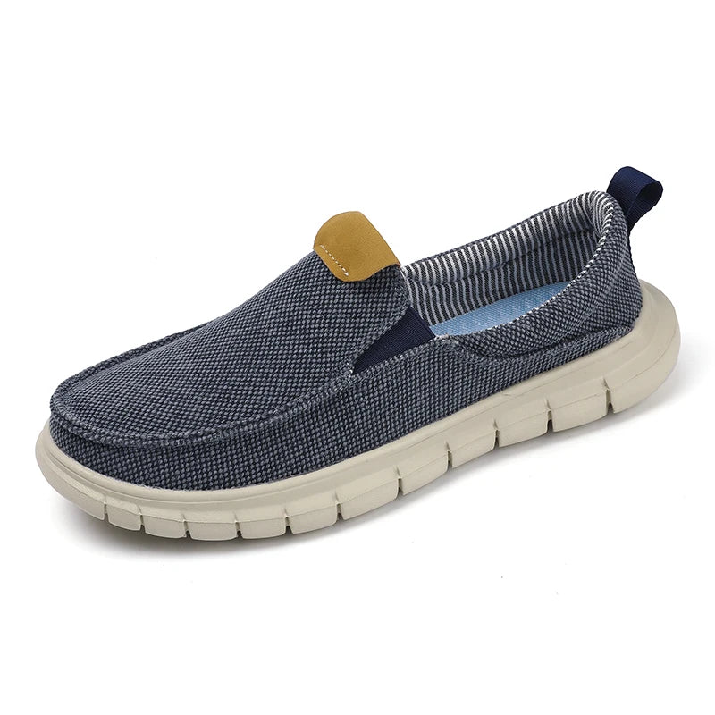 British Style Men Canvas Outdoor Casual Loafers Fashion Slip on Soft Flats Simple Comfy Handmade Driving Boat Shoe Designer Shoe