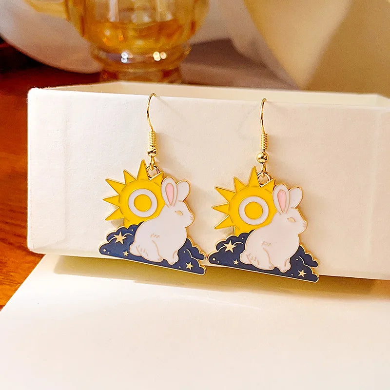 Fashion Cute Enameled Animal Dangle Drop Earrings