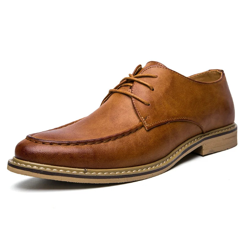 Autumn business casual leather Derby shoes soft soled British formal dress pointed wedding groom leather shoes man