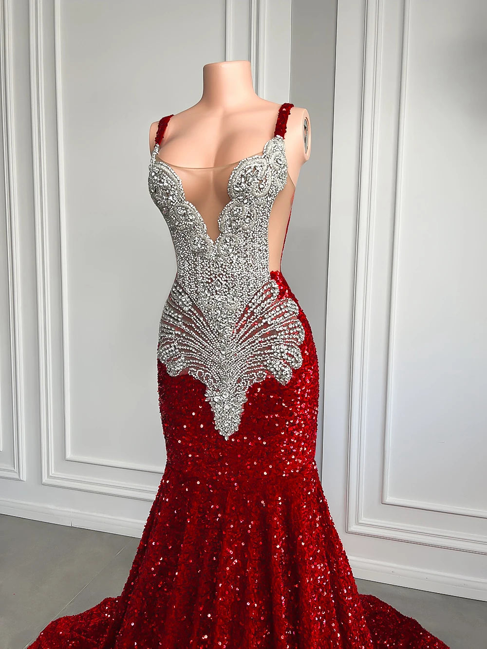 Gorgeous Long Prom Dresses Mermaid Style Luxury Sparkly Silver