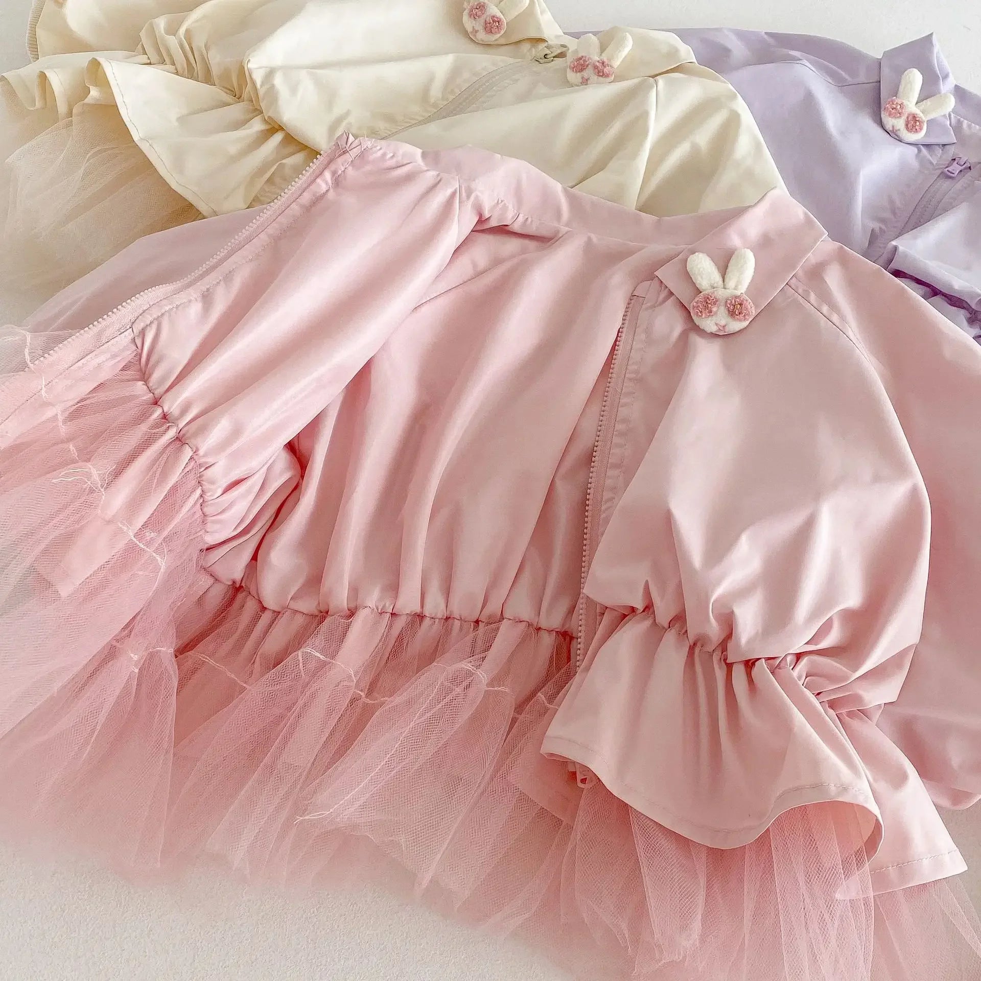 Baby Girl Solid Color Trench Coat