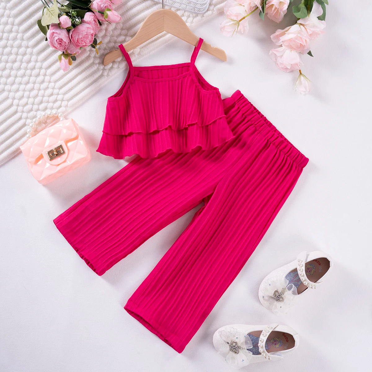 Girls Solid Color Suspenders