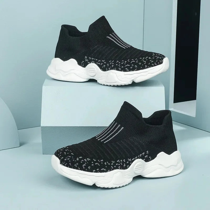 Children's Casual Shoes Fashionable Knitted Socks Sports Shoes For Boys And Girls Spring Summer Wear Mid To Large Size