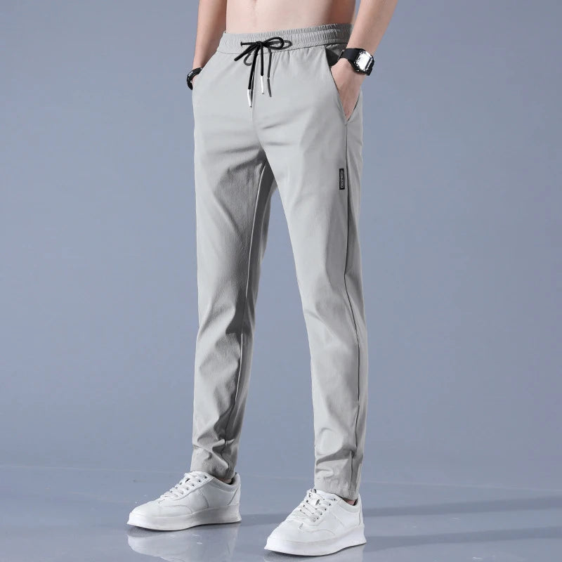 Men's Pants Black Gray Thin Business Casual Pants