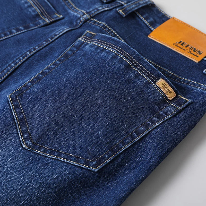 Cotton Men's Jeans Denim Pants Brand Classic Clothes Overalls Straight Trousers for Men Black Oversize Large Size 35 40 42 44 46