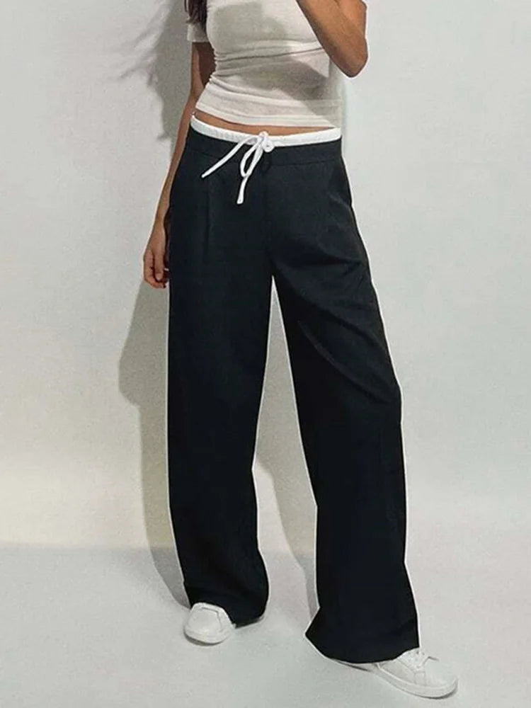 Women Fashion Vintage Straight Pants