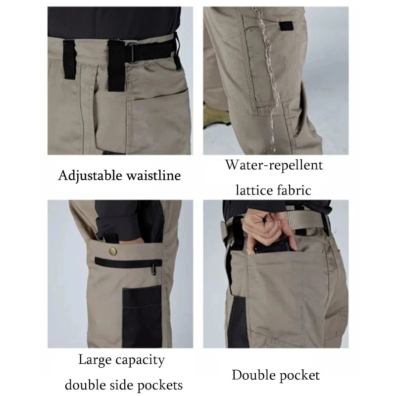 Man Multi-pocket Straight Cargo Trousers