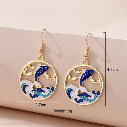 Fashion Cute Enameled Animal Dangle Drop Earrings