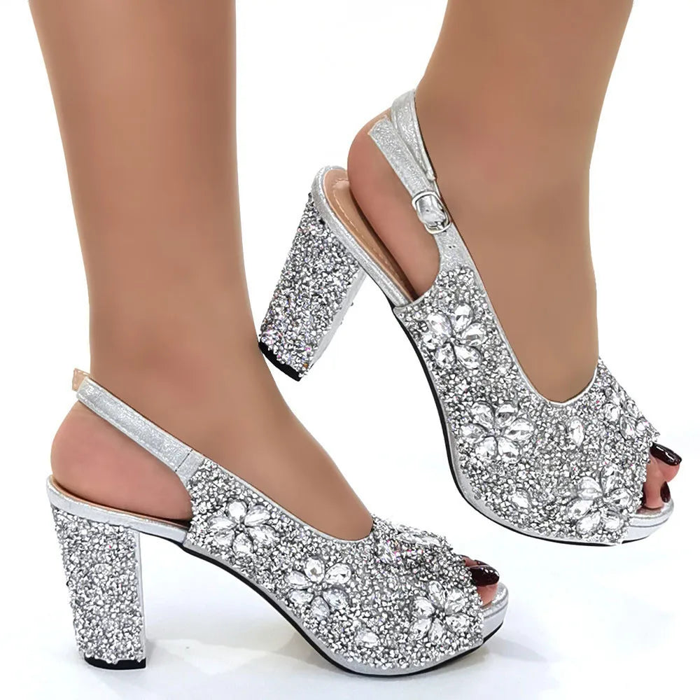 Wedding High Heel Sandals Full Diamond Design